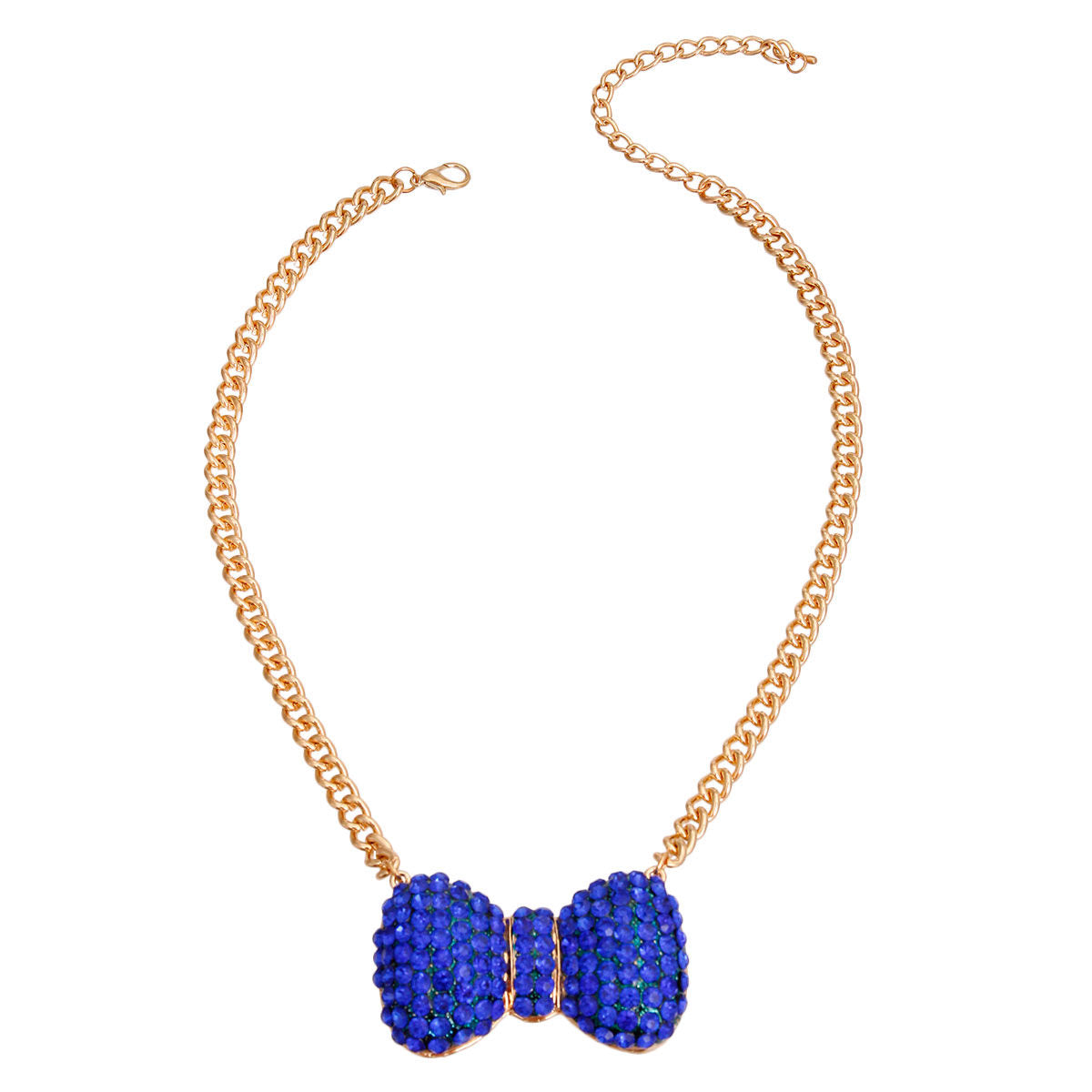 SGRHO Royal Blue Chunky Bow Necklace