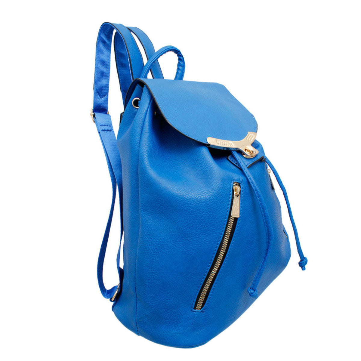 Blue Zipper Pocket Backpack