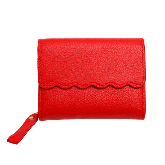 Accordian Wallet Red Snap Cardholder for Women