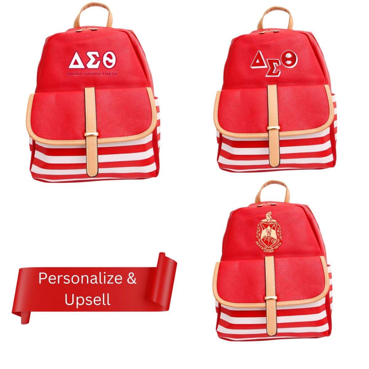 Red and White Stripe Backpack