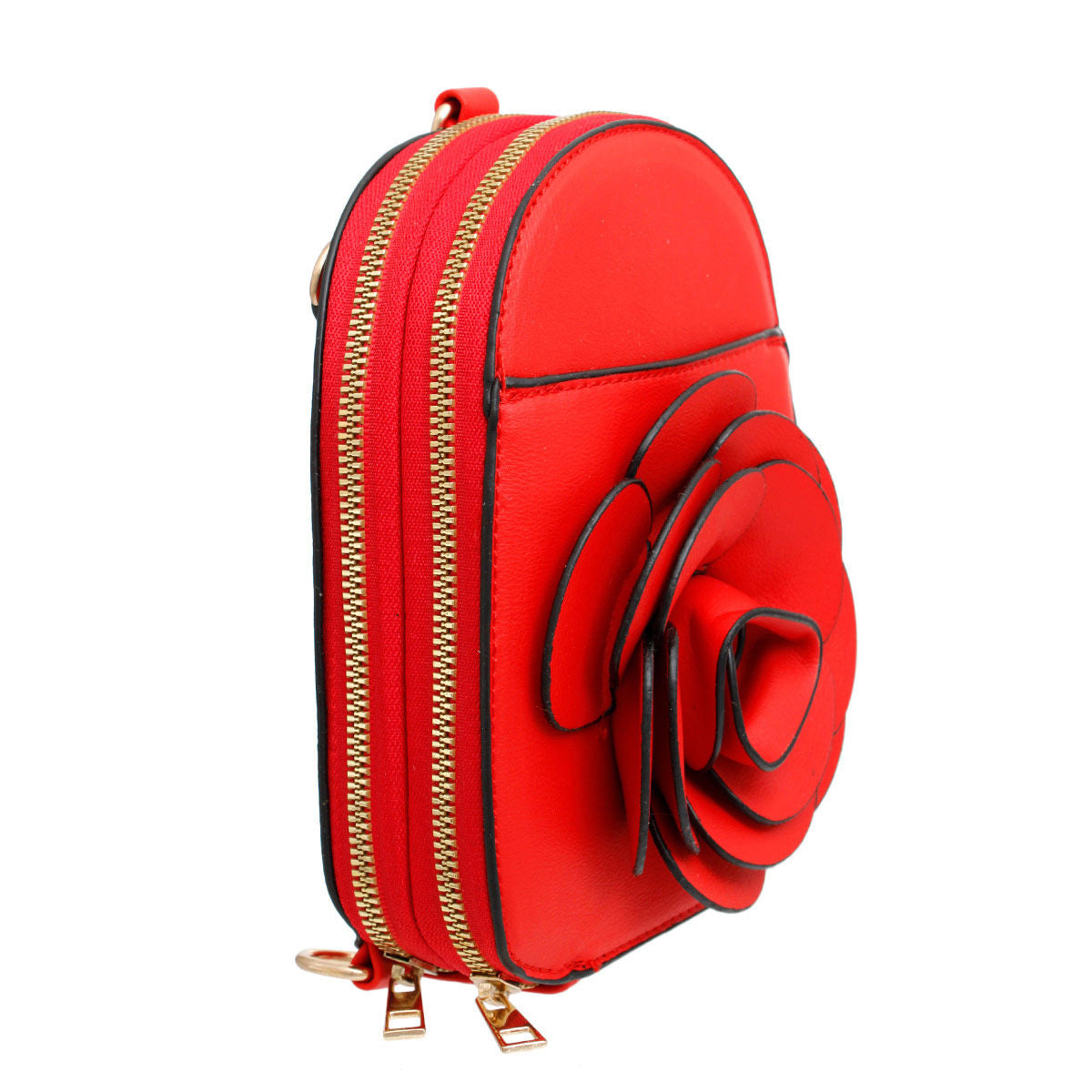 Mini Backpack Red Flower Wallet Bag For Women