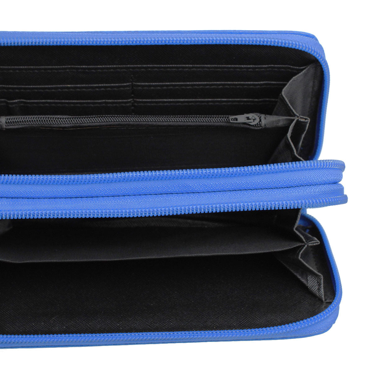 Zipper Wallet Blue Soft Grain for Women