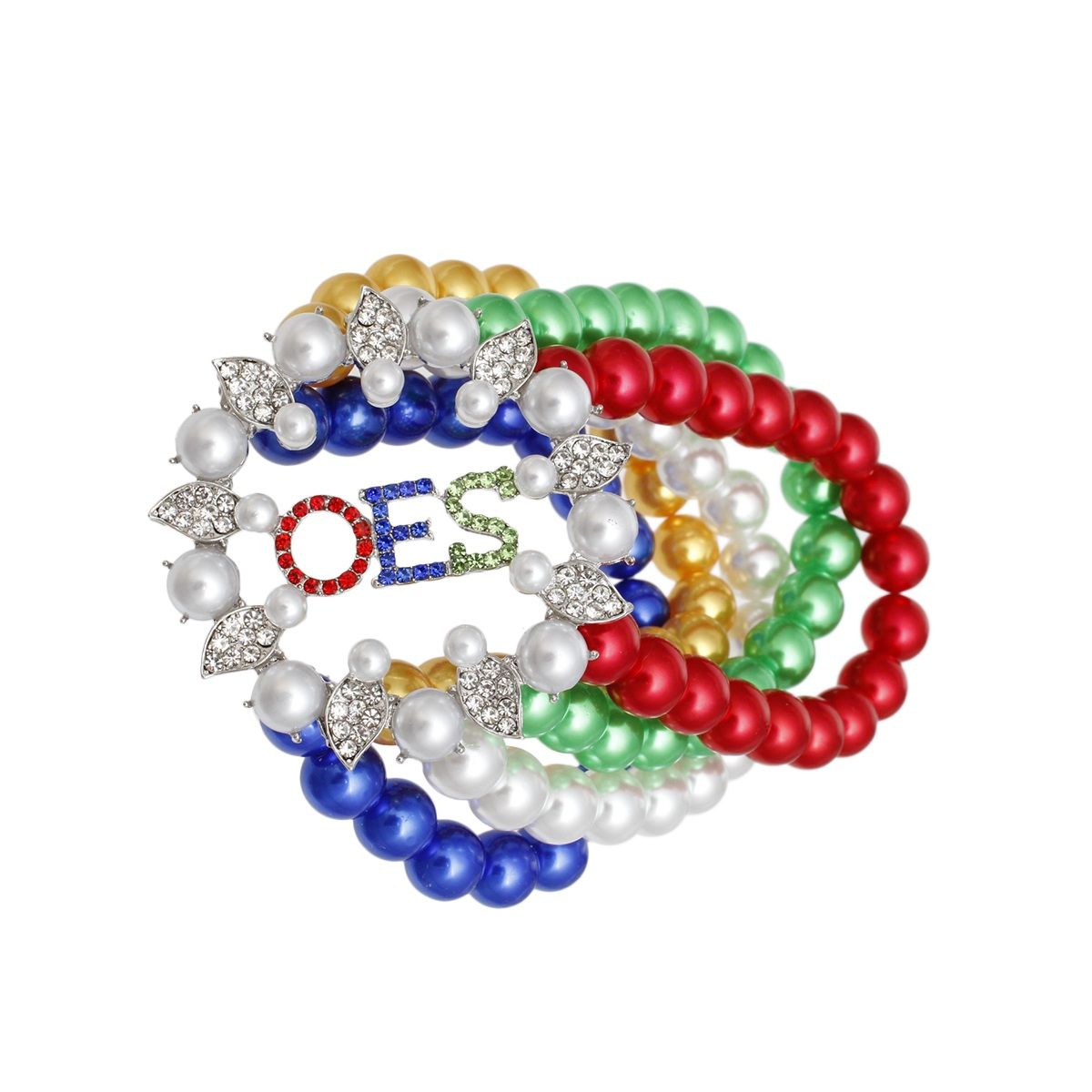 OES Sorority Multi Pearl 5 Strand Bracelet Women