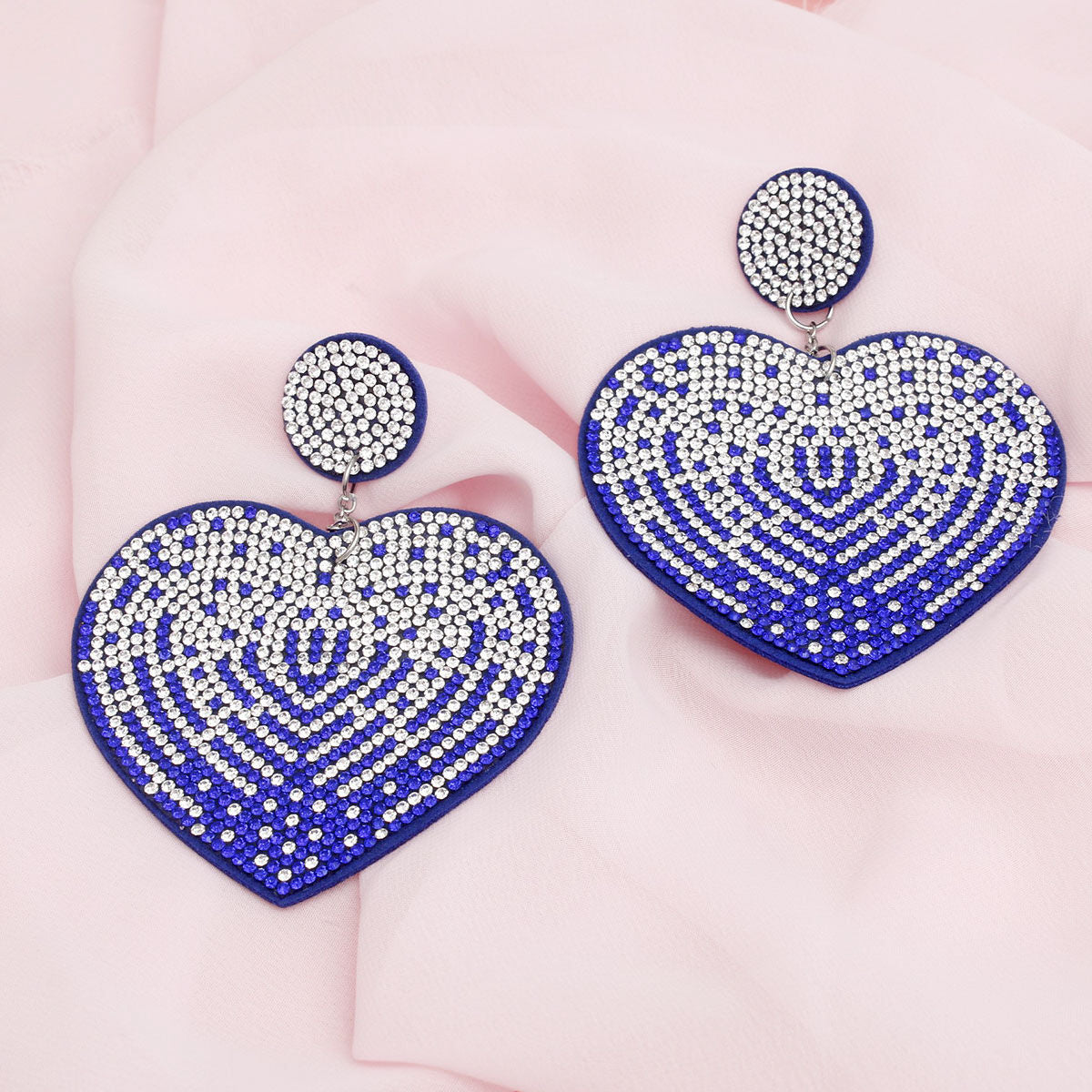 Drop Sparkling Love Blue Heart Dangle Earrings