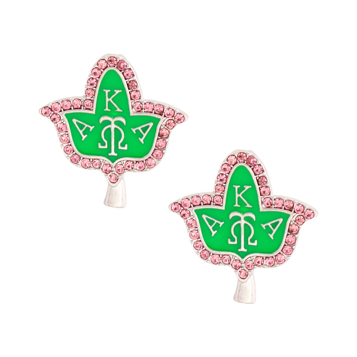 AKA Pink Green Ivy Leaf Studs