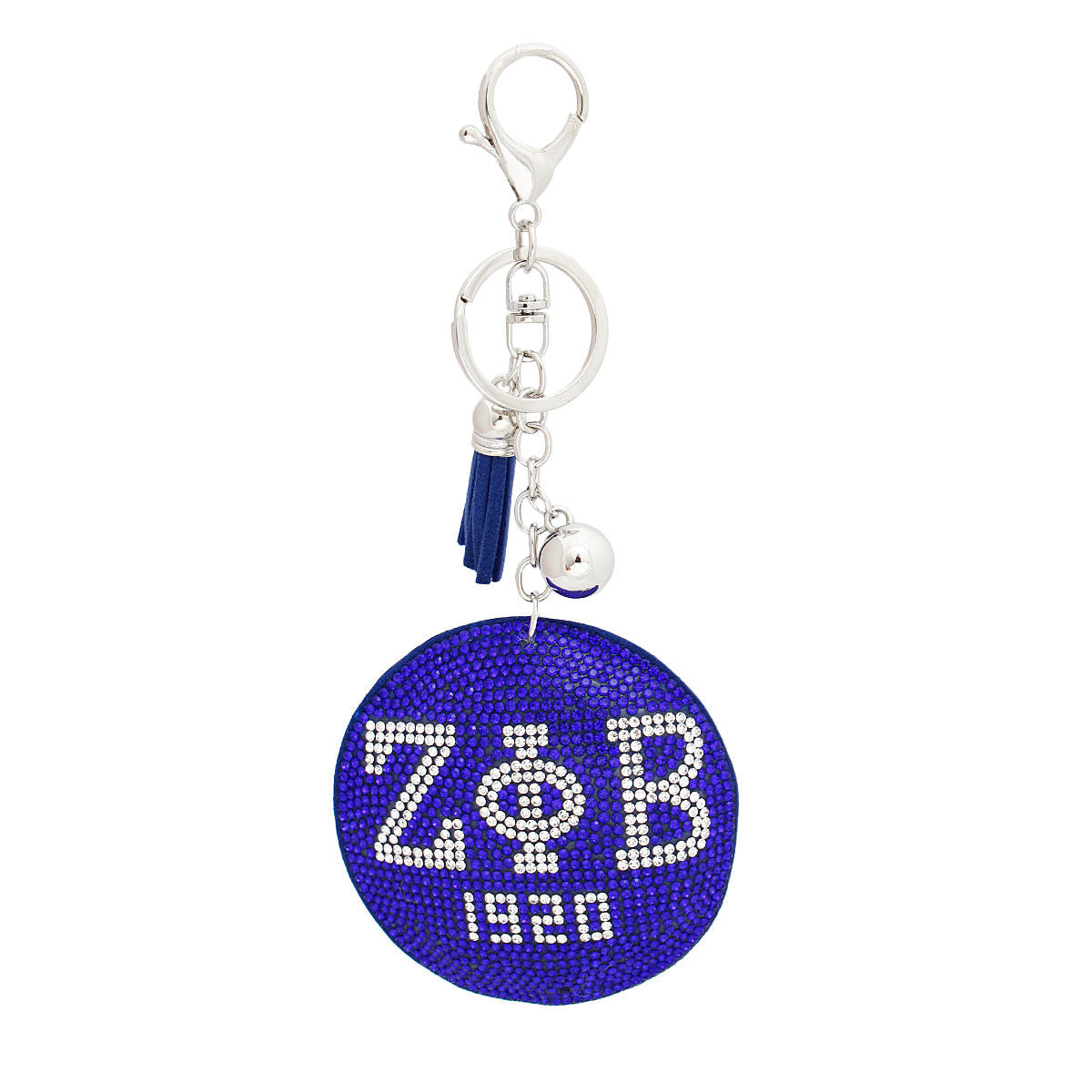 ZPB Sorority Blue Silver Padded Keychain