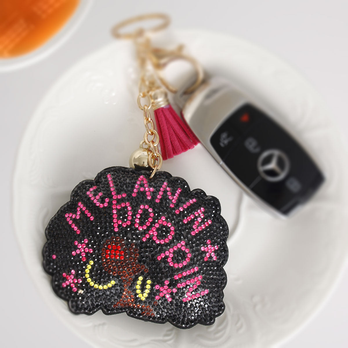 Melanin Poppin Afro Keychain