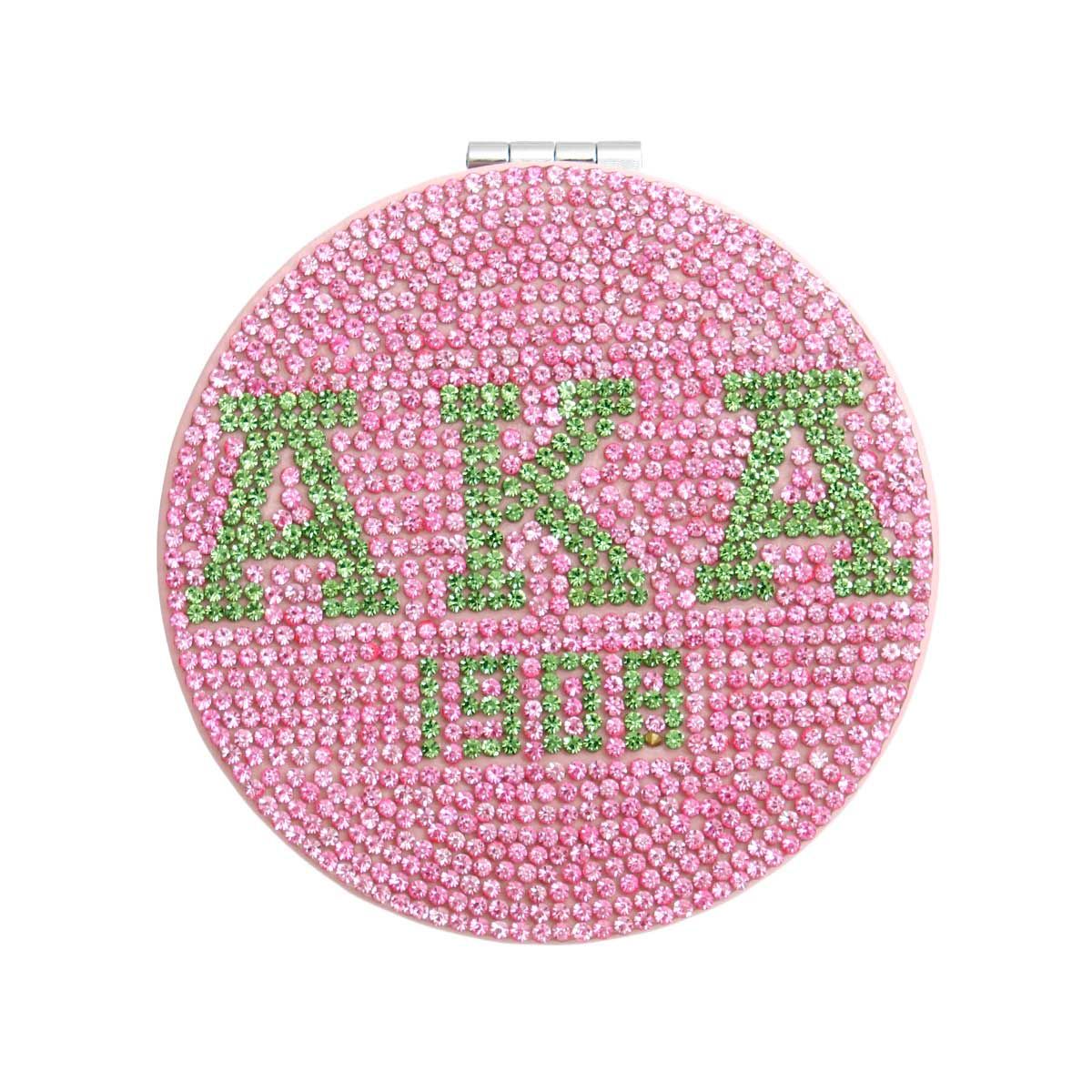 AKA Sorority Pink Bling Mirror Compact