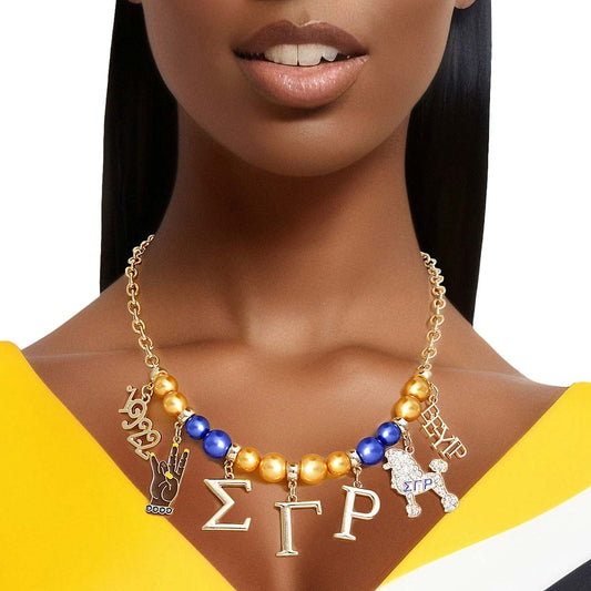 Golden Legacy: SGRho Sorority Pearl Necklace