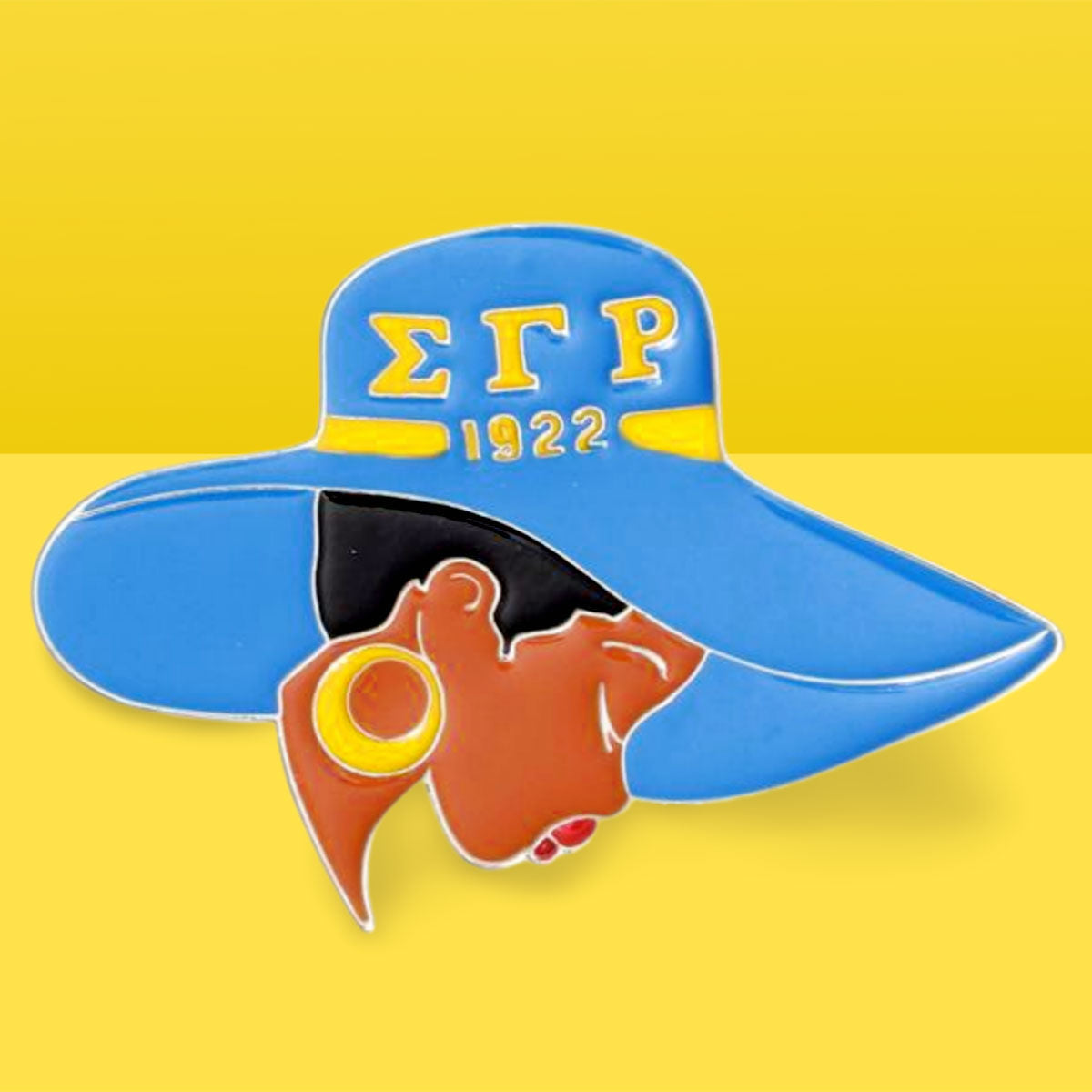 Blue Gold Greek Letter Hat Pin