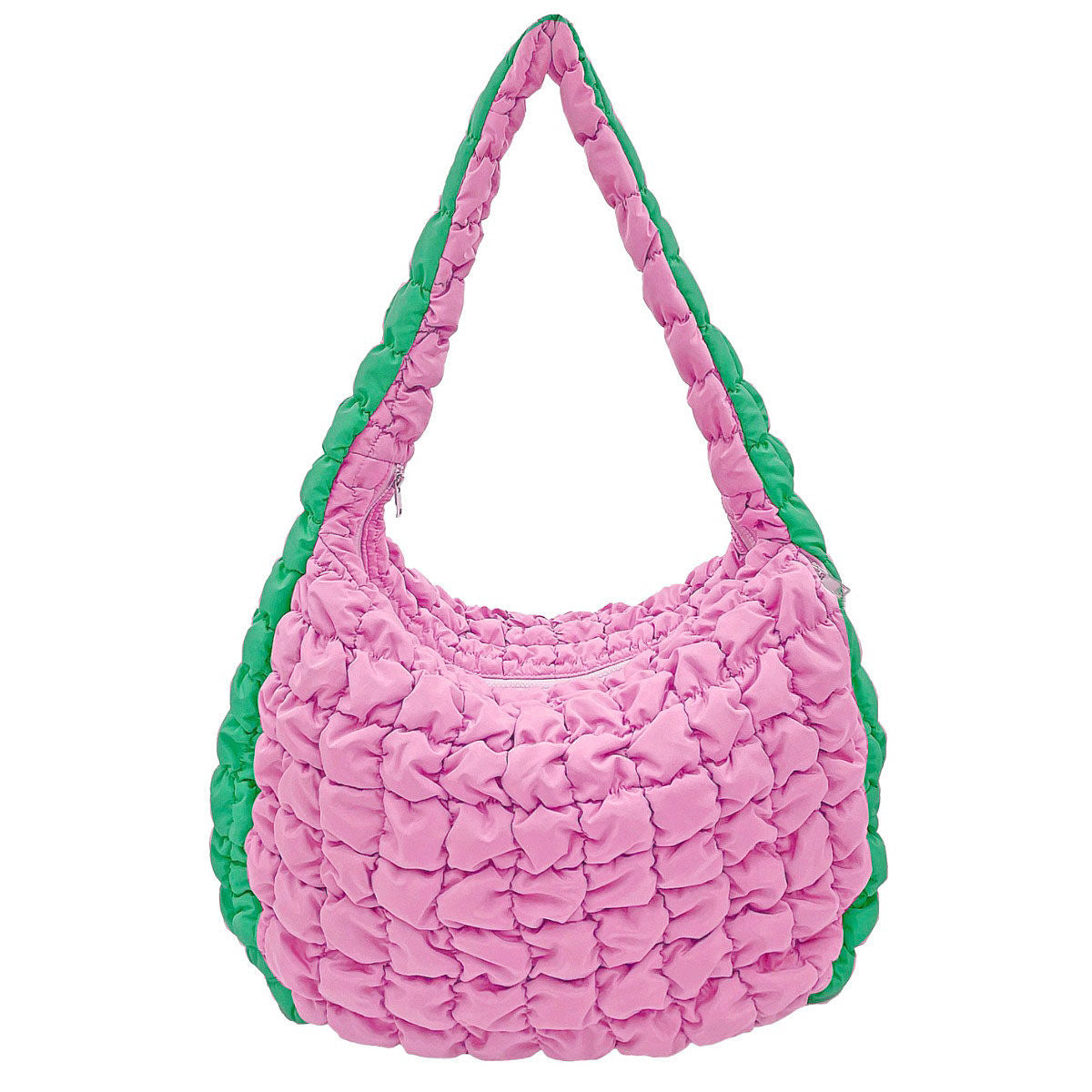 AKA Sorority Large Pink Green Quilted Shoulder Bag