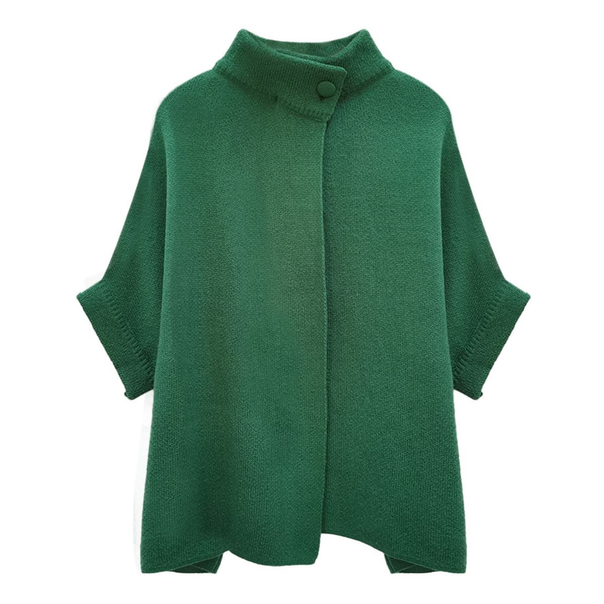 Cardigan Green Knit Neck Button for Women