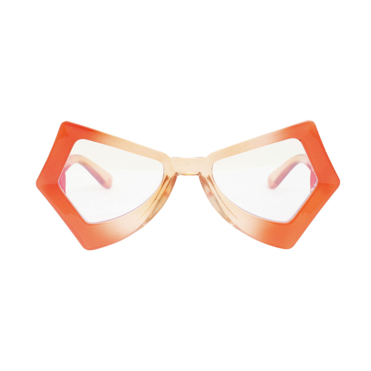 BLB Glasses Orange Duotone Butterfly Geo Frame