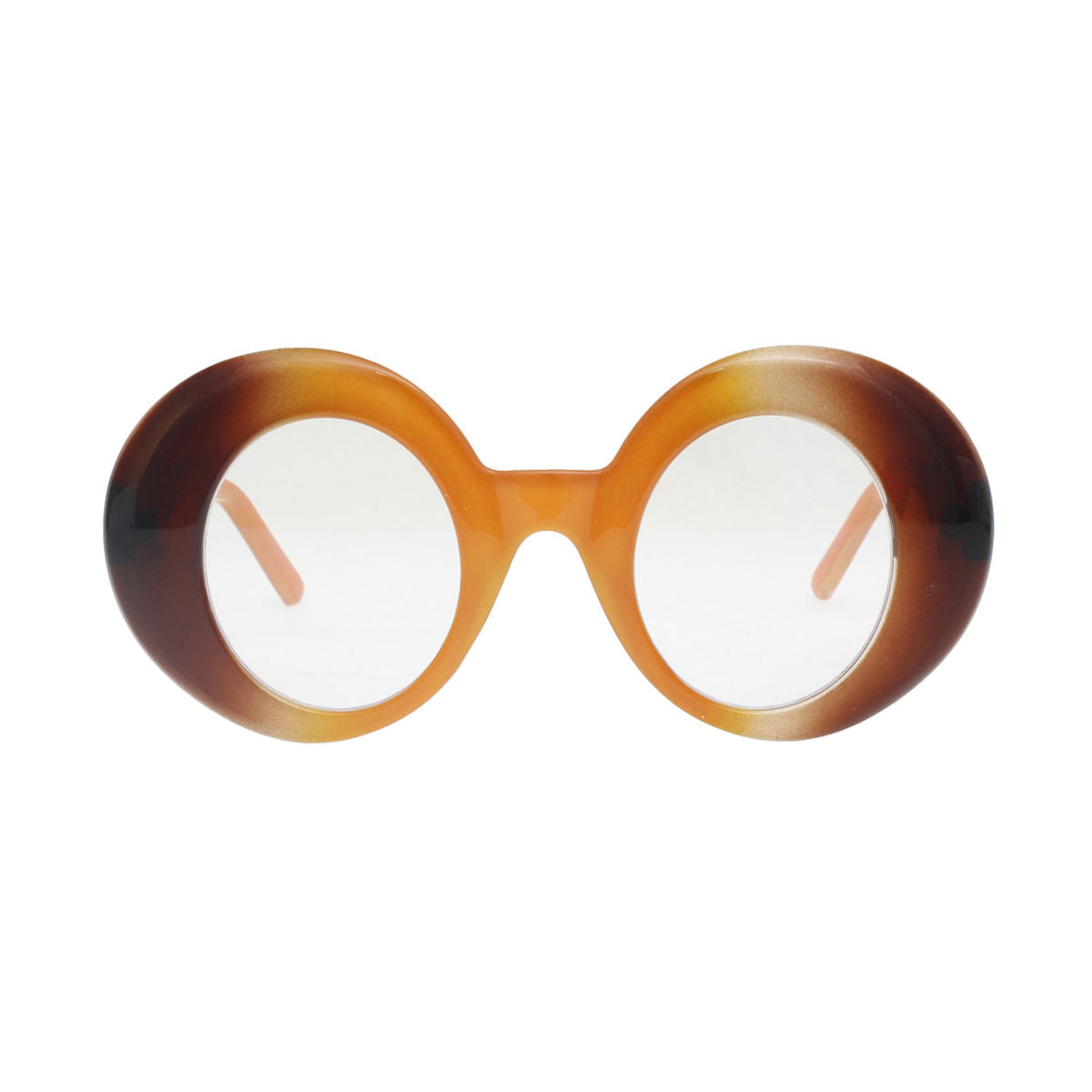 BLB Glasses Brown Round Retro Eyewear for Women