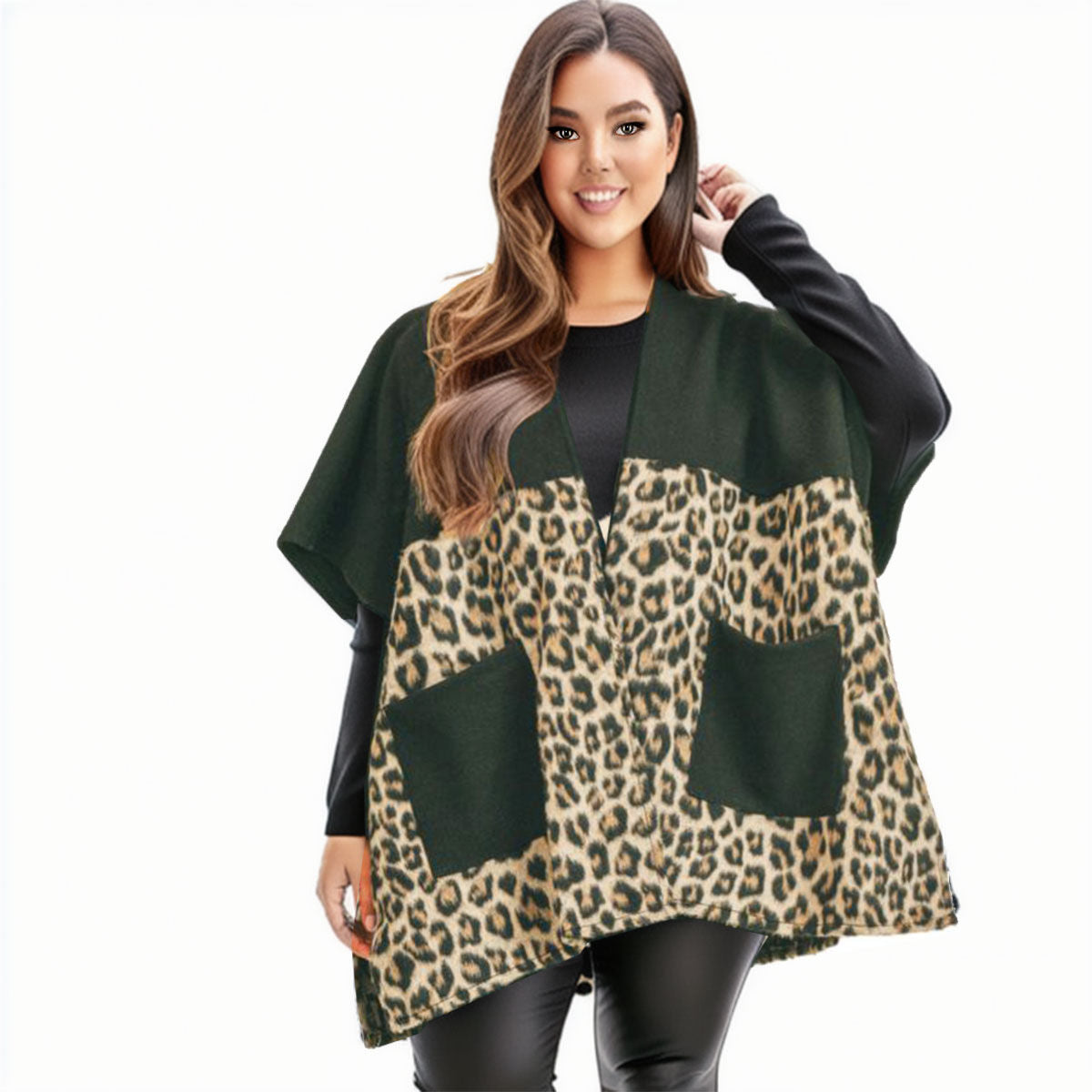 Taupe Leopard Pocket Kimono