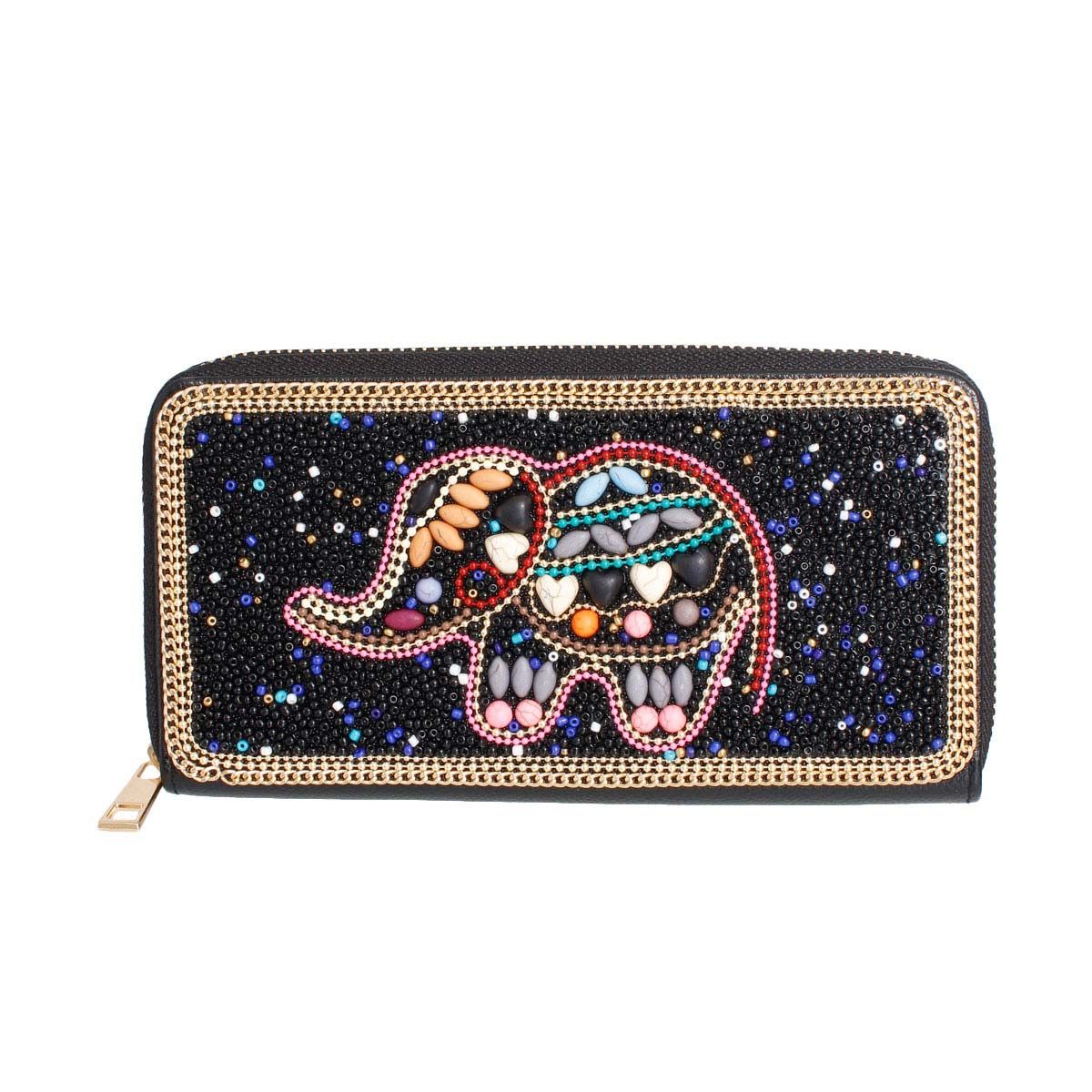 Elephant Beaded Wallet