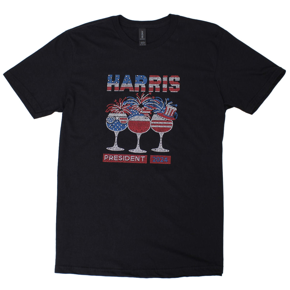 Shirt M Black HARRIS PRESIDENT Bling for Women