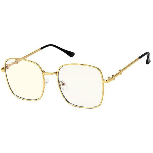 Gold Blue Light Square Glasses